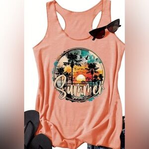NWT peach summer vibes tank top size large